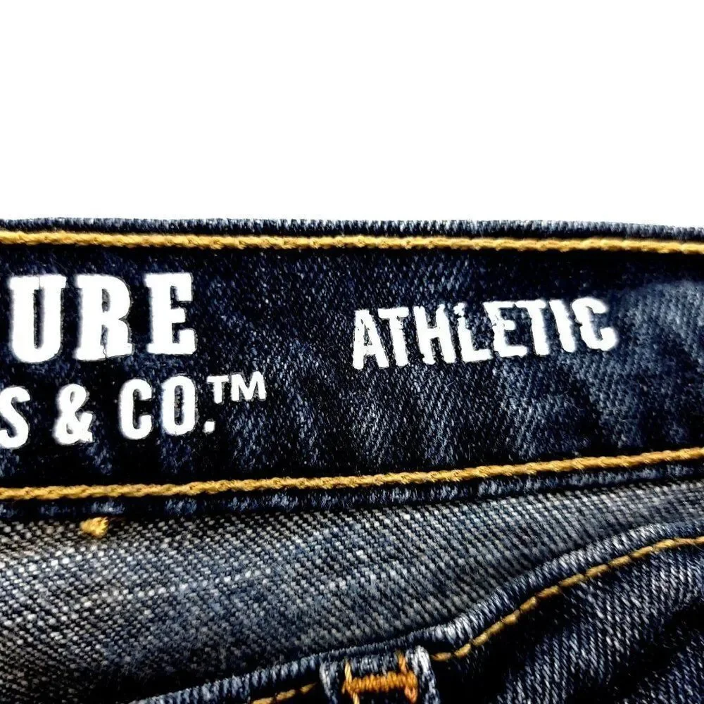 Levi's Signature Athletic Denim‎ Cotton Denim Low Rise Whiskers Blue Jeans 30/29